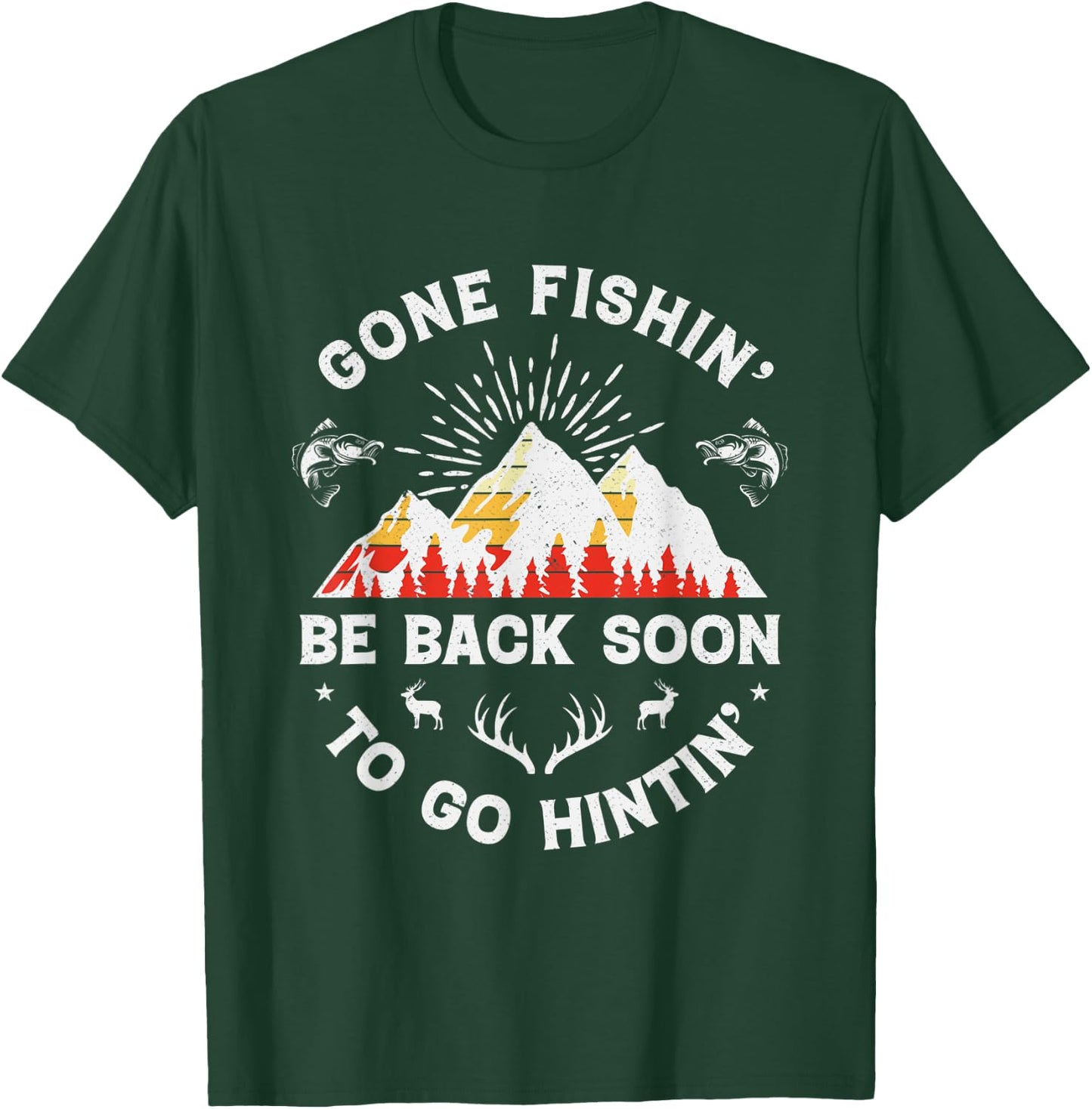 Fishing Hunter Shirt Deer Hunting Fisherman Fish Hunt Gifts T-Shirt - T-Shirt | Forest