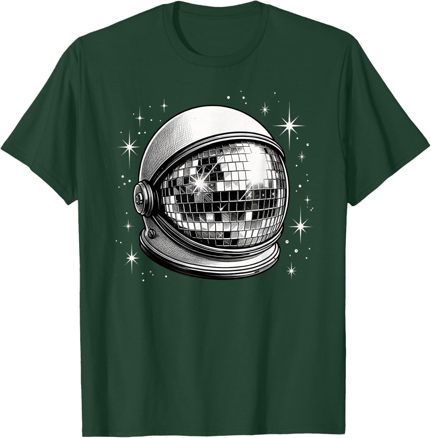 Outer Space Astronaut Helmet Disco Ball T-Shirt - T-Shirt | Forest