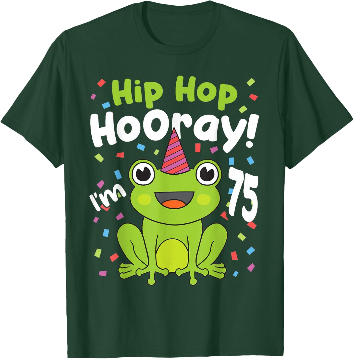 75th Birthday Boy Frog Lover 75 Year Old Funny B-Day T-Shirt - T-Shirt | Forest