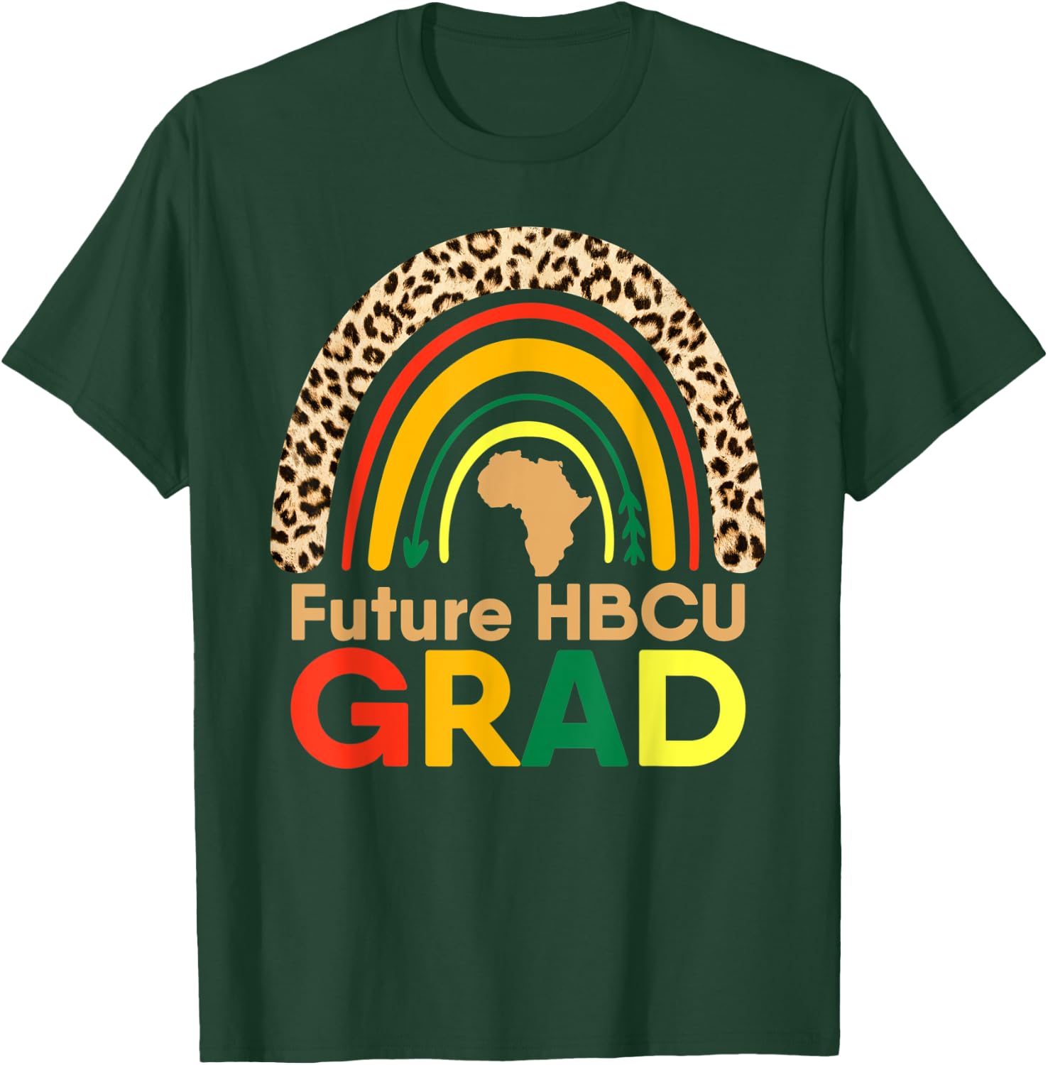 HBCU African American College Graduation Rainbow Leopard T-Shirt - T-Shirt | Forest