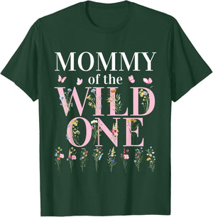 Mommy Wild One Wildflower 1st Birthday Girl Family Party T-Shirt - T-Shirt | Forest