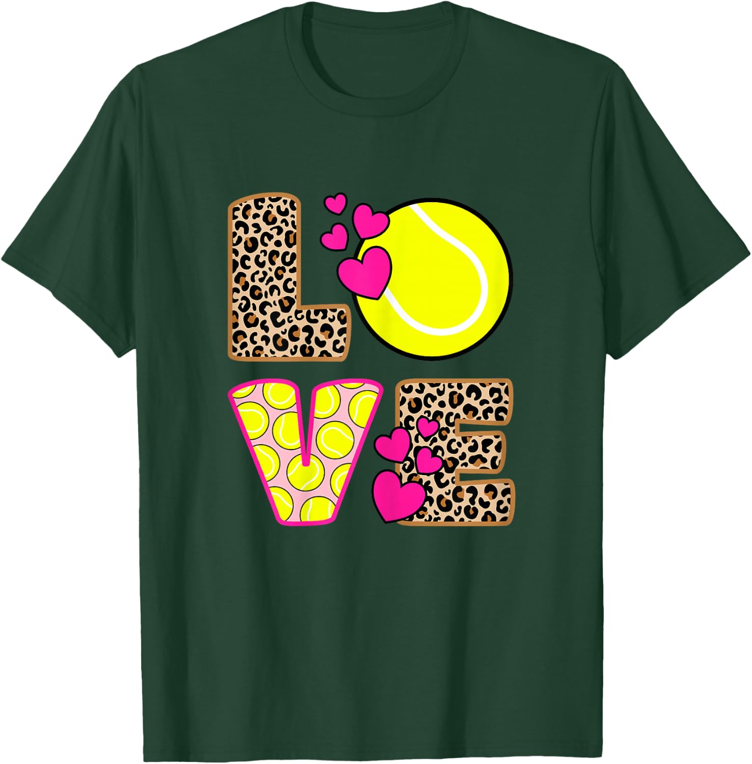 Love Tennis Player Women Girls T-Shirt - T-Shirt | Forest
