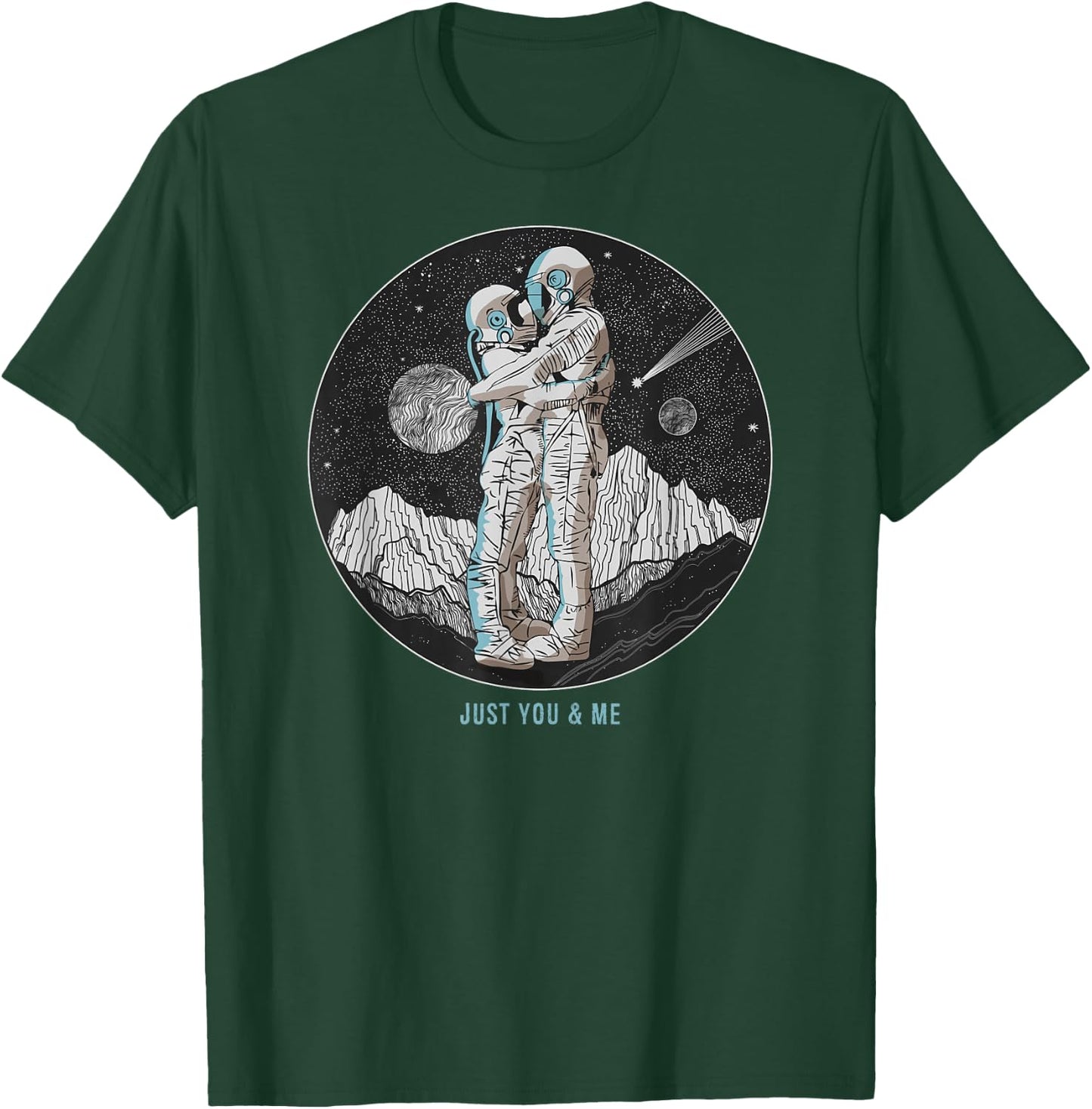 A few astronauts in love in space T-Shirt - T-Shirt | Forest