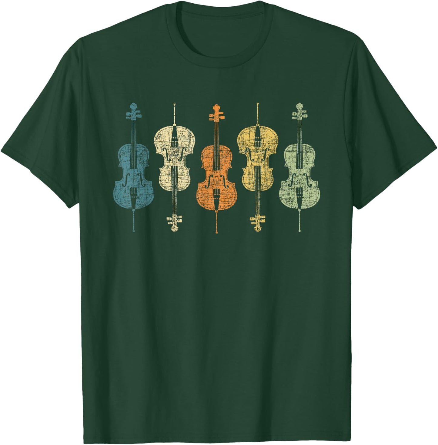 Retro Vintage Cello Player Cellist Musician Classical Music T-Shirt - T-Shirt | Forest
