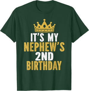 It's My Nephew's 2nd Birthday 2 Years Old Family Matching T-Shirt - T-Shirt | Forest