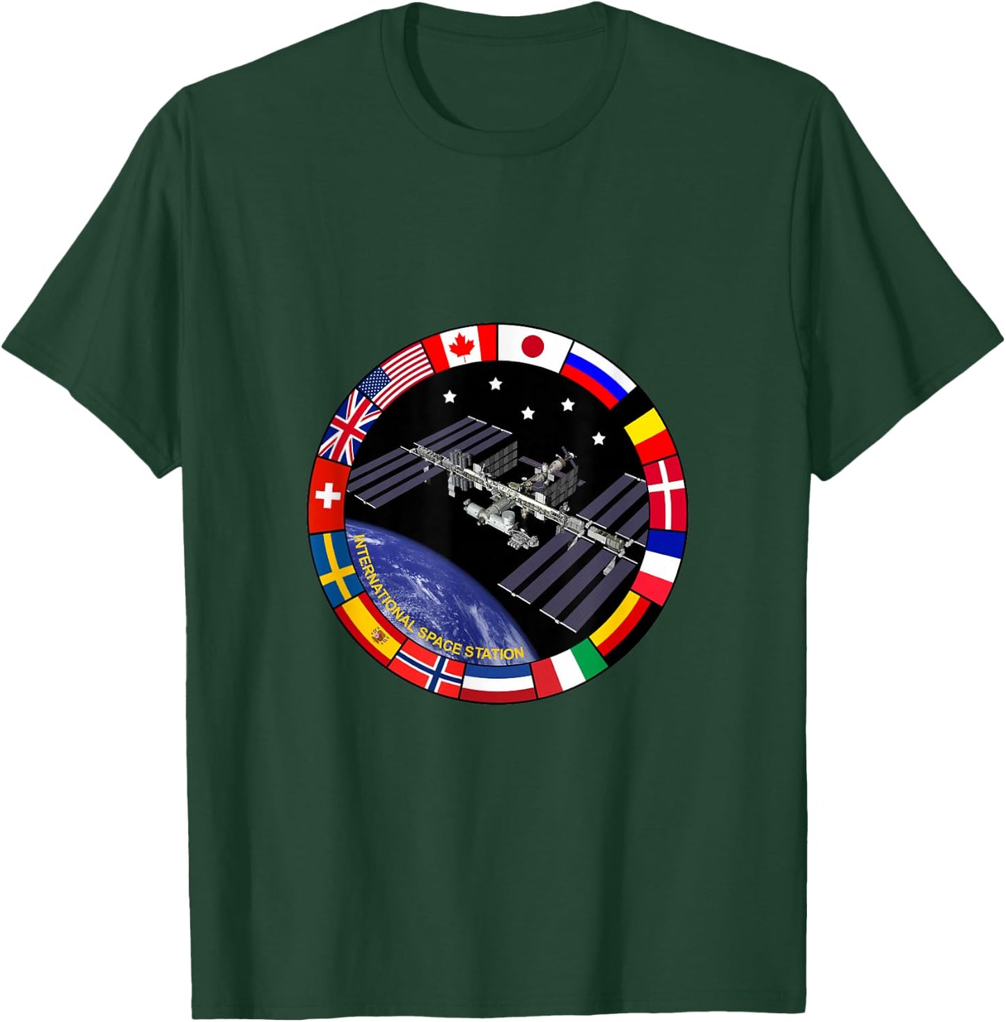 International Space Station NASA ISS Flag Logo T-Shirt - T-Shirt | Forest