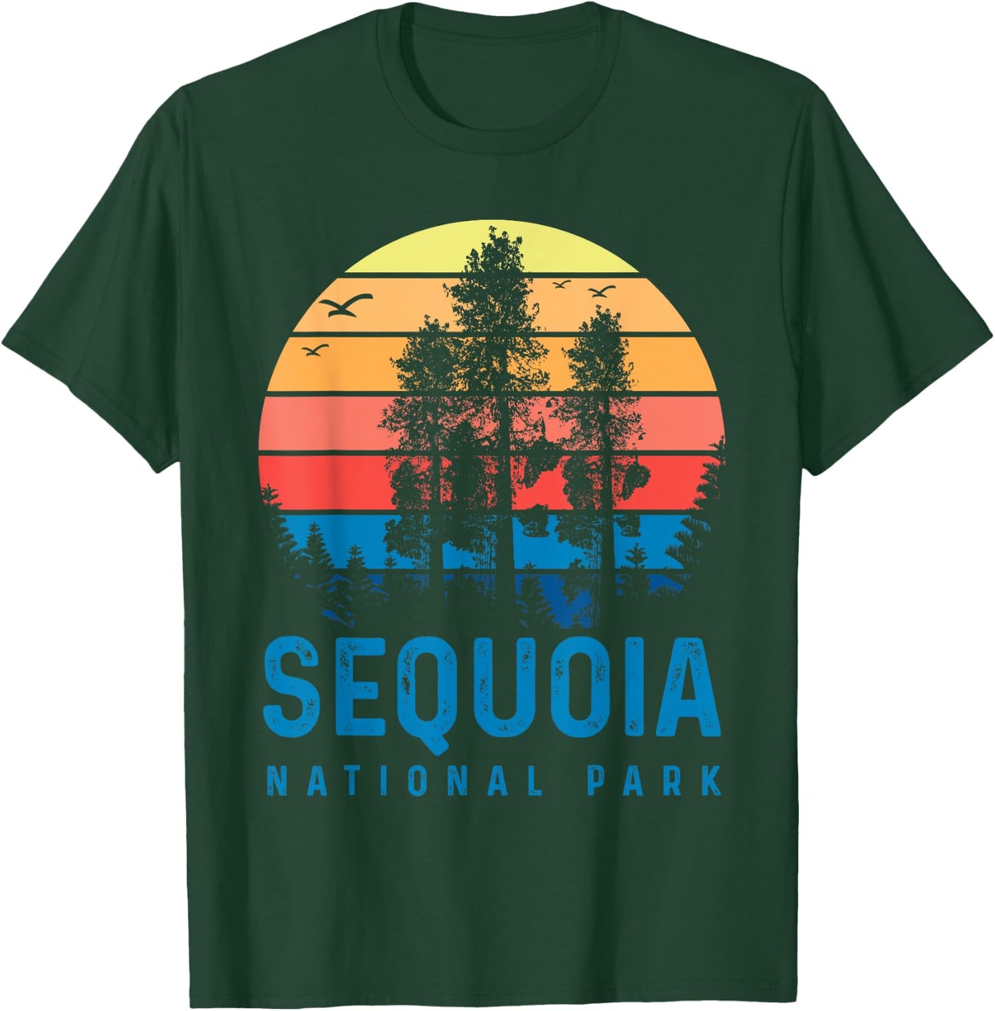 Sequoia National Park Sunset Retro T Vintage Apparel T-Shirt - T-Shirt | Forest