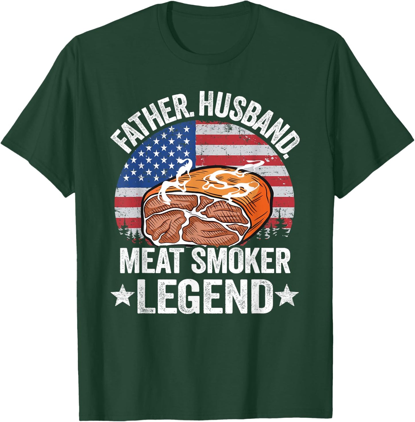 Father Husband Meat Smoker Legend Brisket Dad Meat Smoking T-Shirt - T-Shirt | Forest