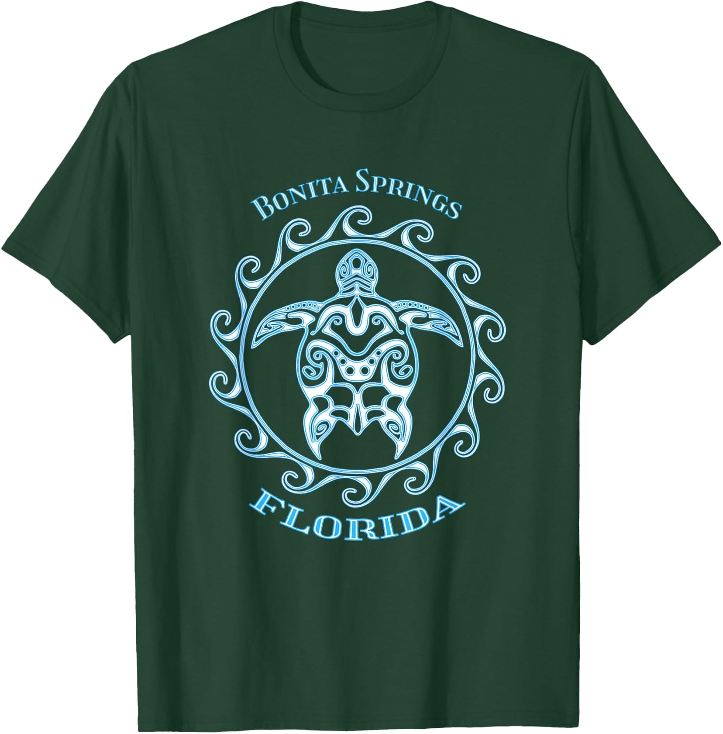 Bonita Springs Florida Tribal Sea Turtle Summer Men Women Girls Kids T-Shirt - T-Shirt | Forest