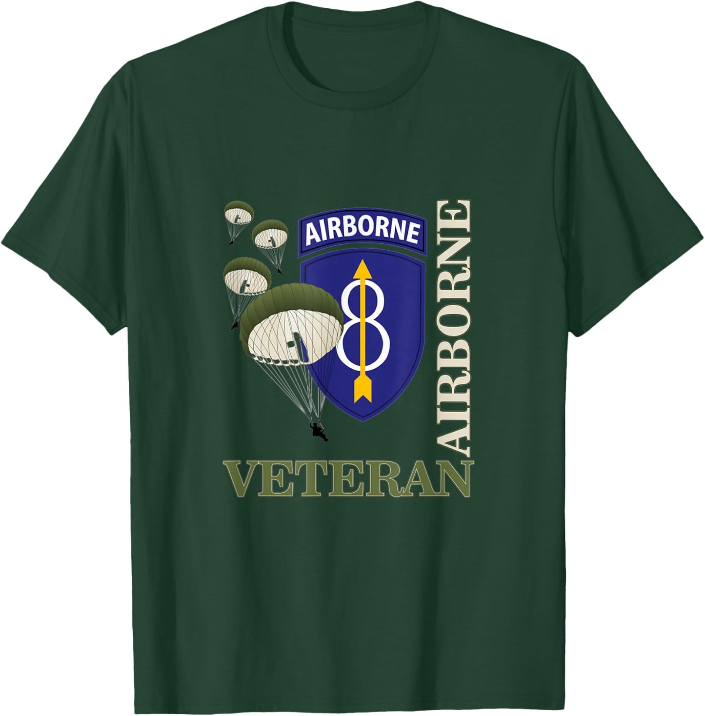 8th Airborne Division Veteran Paratrooper Veterans Day Xmas T-Shirt - T-Shirt | Forest