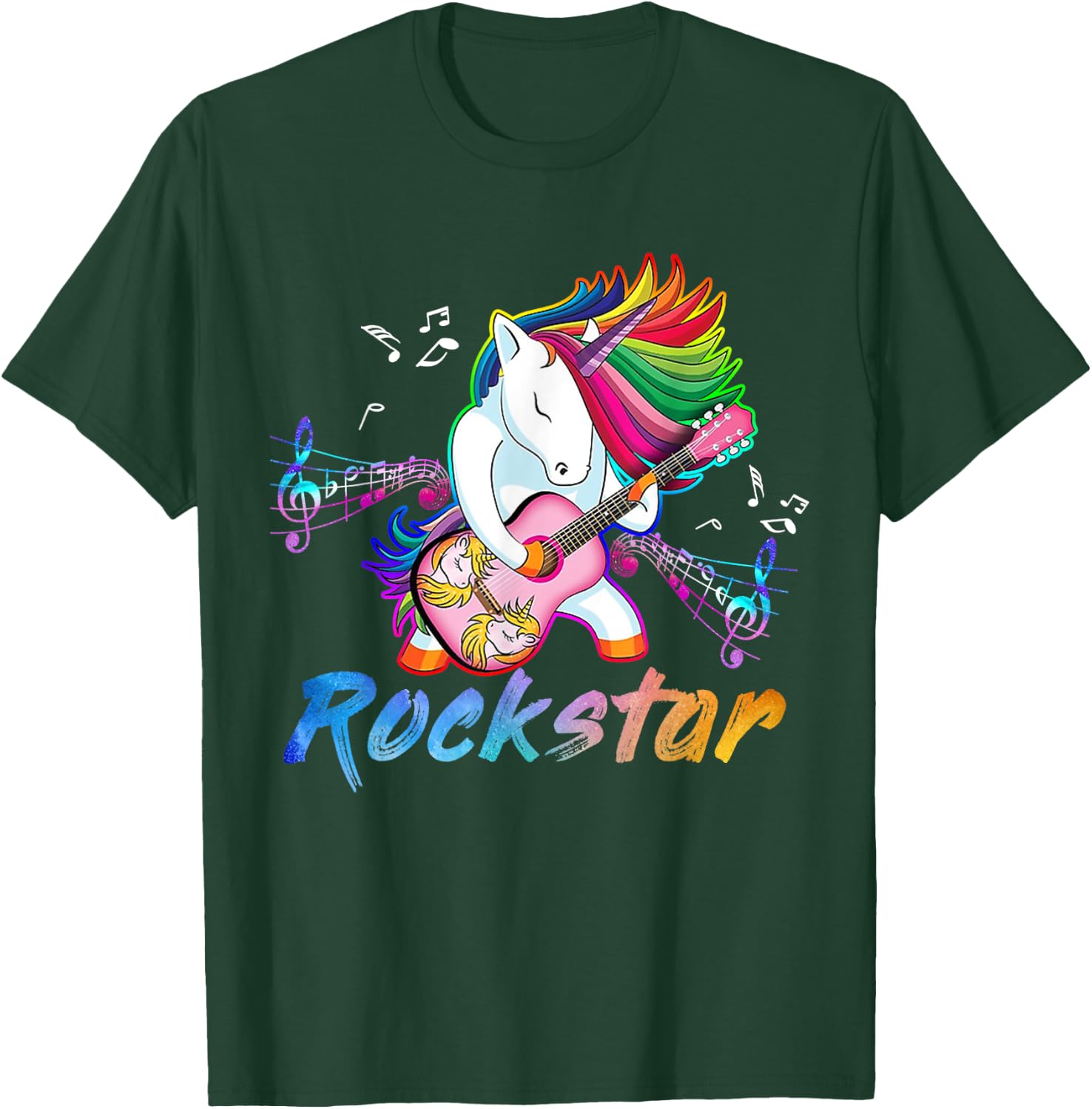 Unicorn Rock star Guitar Rockin' music singer T-Shirt - T-Shirt | Forest