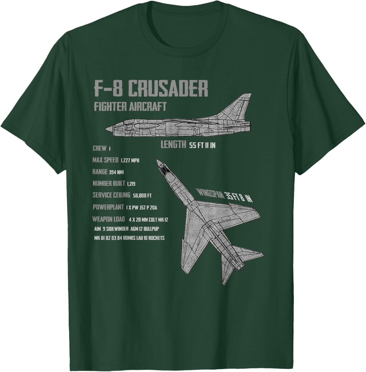 F-8 Crusader T-Shirt - T-Shirt | Forest