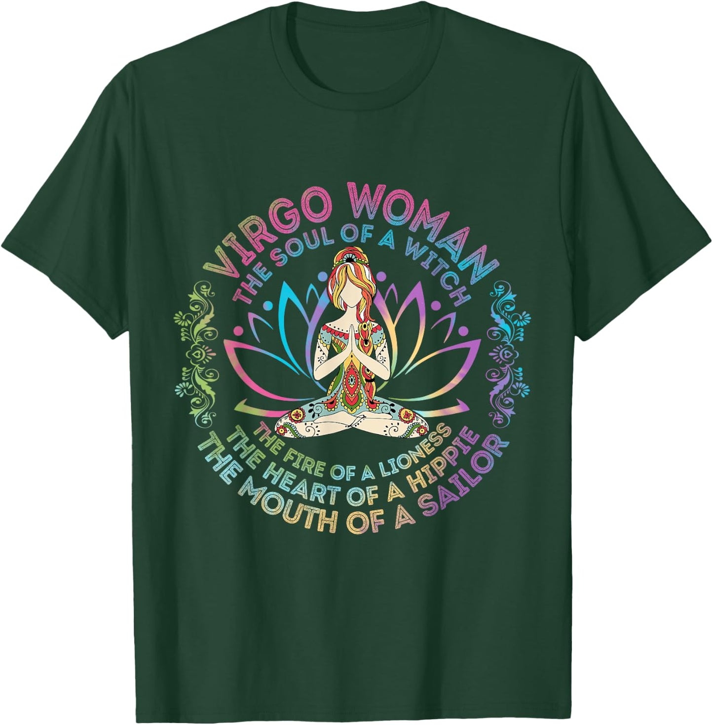 Virgo Woman The Soul Of A Witch Birthday Hippie Soul T-Shirt - T-Shirt | Forest