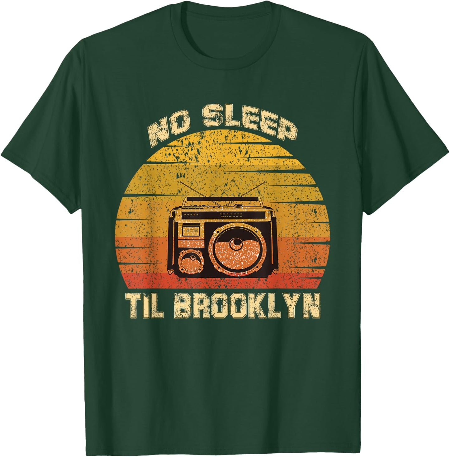 Retro No Sleep Til Brooklyn Shirt Old School Portable Stereo T-Shirt - T-Shirt | Forest