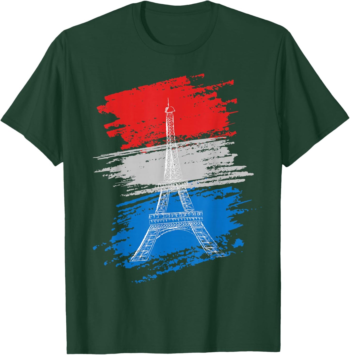 Eiffel Tower Paris Family Vacation Retro Men Women T-Shirt - T-Shirt | Forest