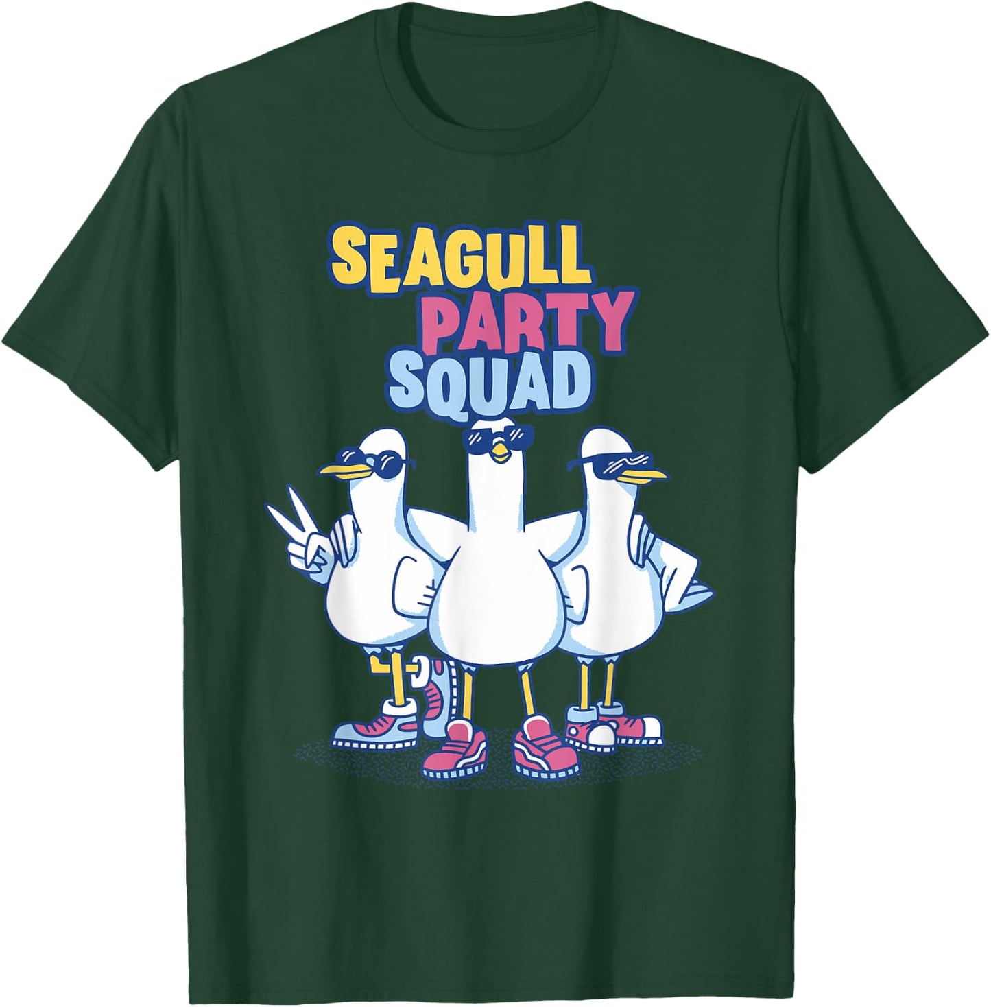 Seagull Party Squad Dancing Gull Squad Team Seagull Lover T-Shirt - T-Shirt | Forest