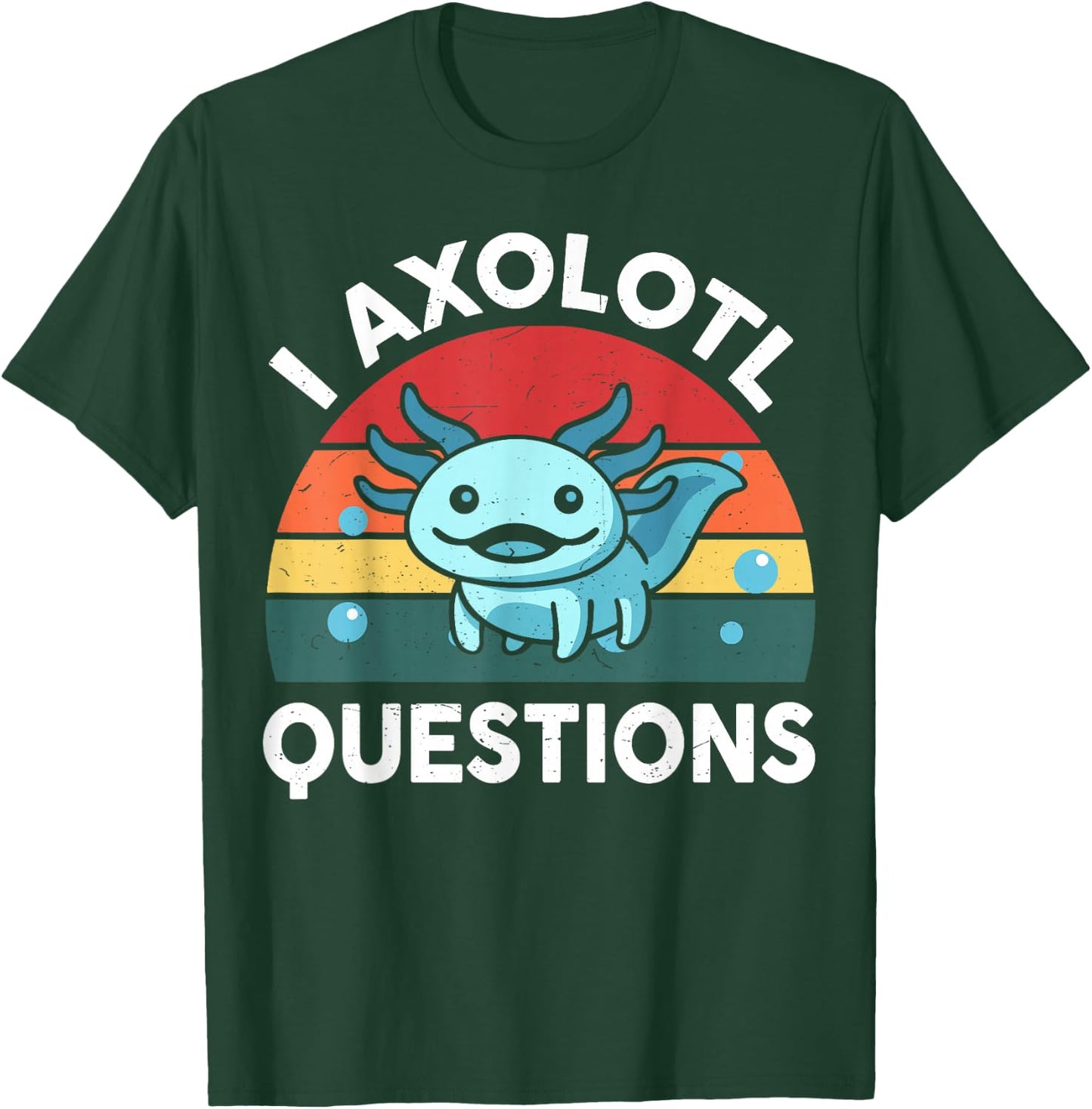 Kids I Axolotl Questions Funny Graphic T-Shirt - T-Shirt | Forest