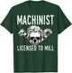 Machinist Machine Tools Operator Profession Machinery Job T-Shirt - T-Shirt | Forest