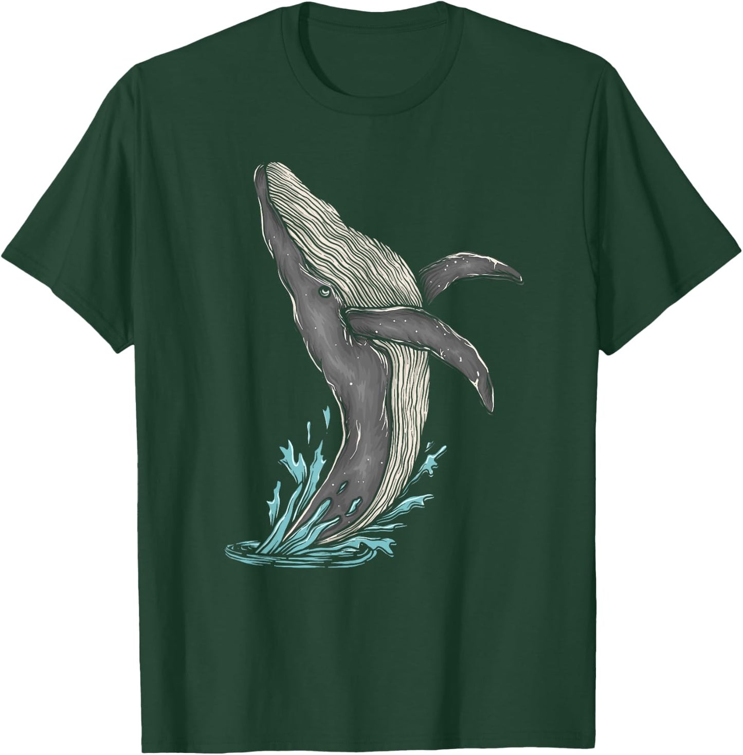 Minimalist Humpback Whale Breach Whale Watching T-Shirt - T-Shirt | Forest