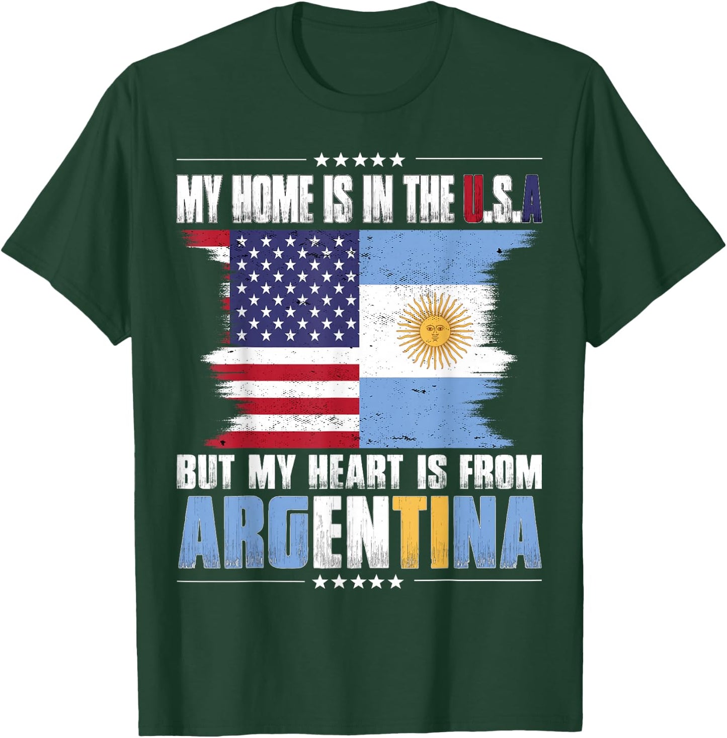 American Grown Patriot Argentinian American from Argentina T-Shirt - T-Shirt | Forest