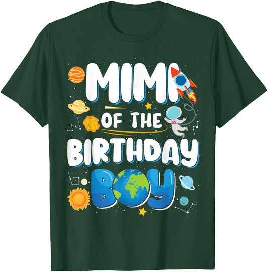 Mimi of The Birthday Boy Astronaut Family Space Planets T-Shirt - T-Shirt | Forest