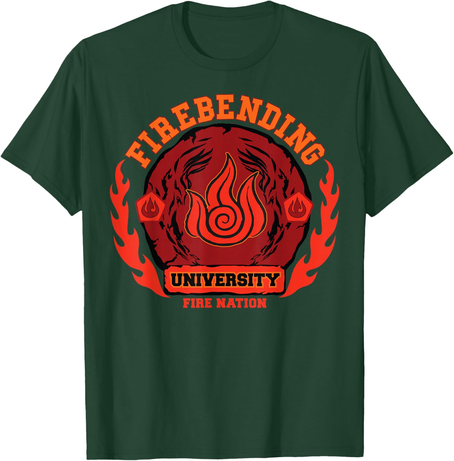 Fire Bending University Logo Fire Nation T-Shirt - T-Shirt | Forest