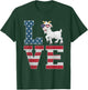 4th of July Decor Patriotic LOVE Goat American Flag T-Shirt - T-Shirt | Forest