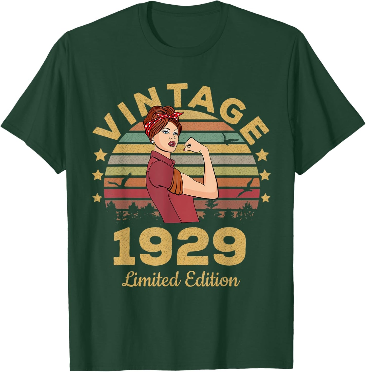Vintage 1929 Made In 1929 92nd Birthday Women 92 Years T-Shirt - T-Shirt | Forest