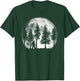 Bigfoot in the Forest Hiding at Night Full Moon Trees Nature T-Shirt - T-Shirt | Forest