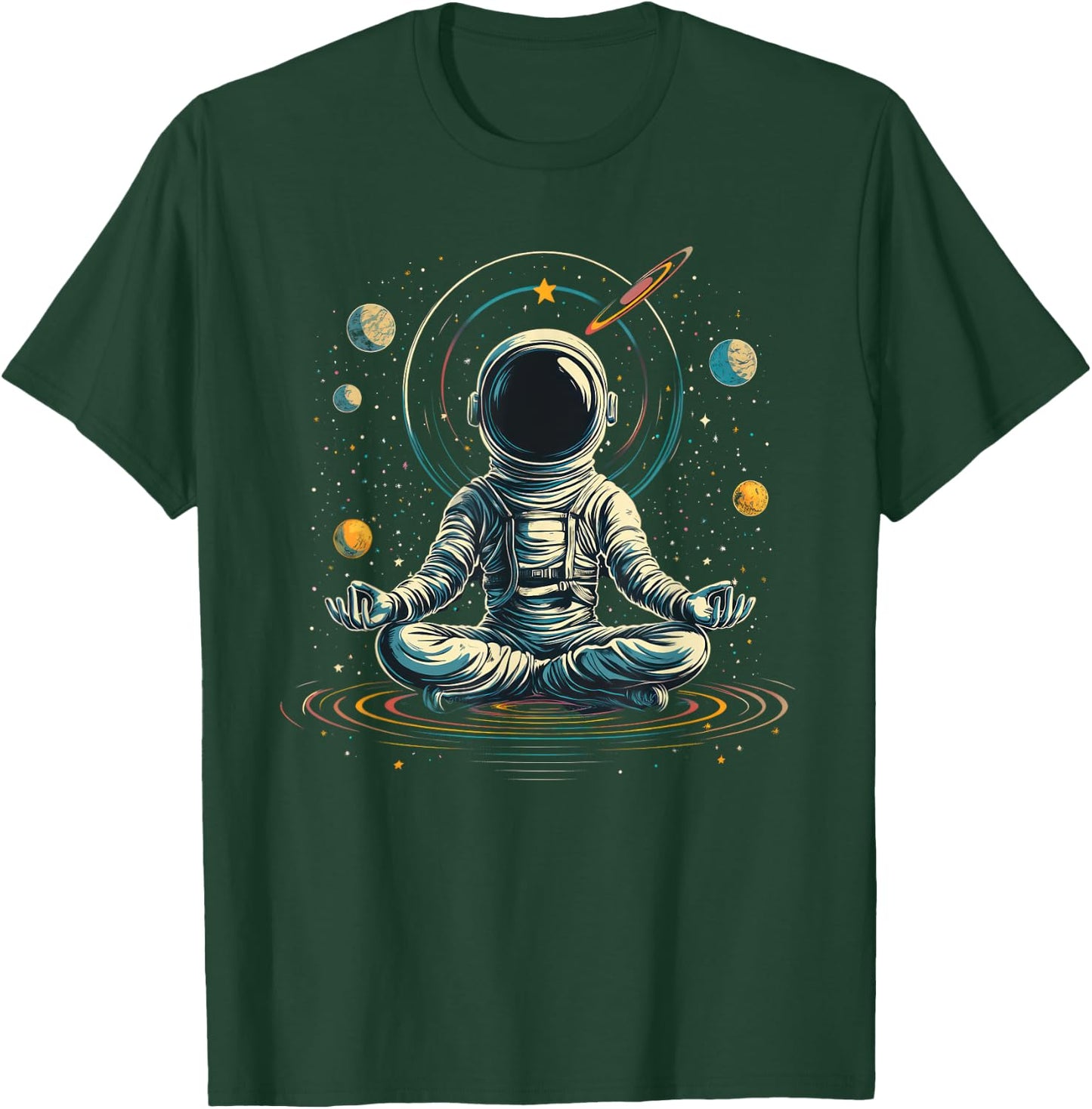 Astronaut Gamer in Space Solar Universe T-Shirt - T-Shirt | Forest