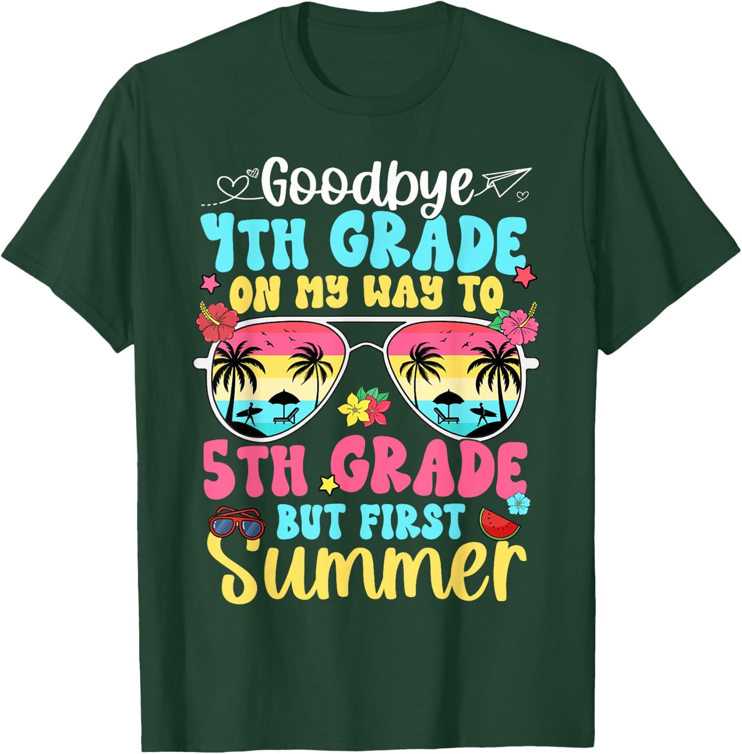 Good Bye 4th Grade On My Way to 5th Grade Boy Girl Student T-Shirt - T-Shirt | Forest