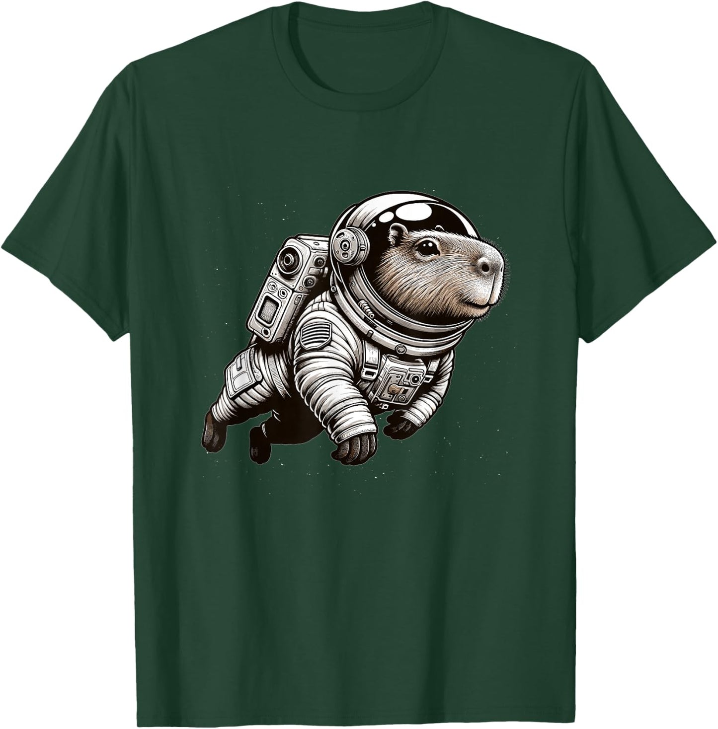Astronaut Funny Capybara Space T-Shirt - T-Shirt | Forest