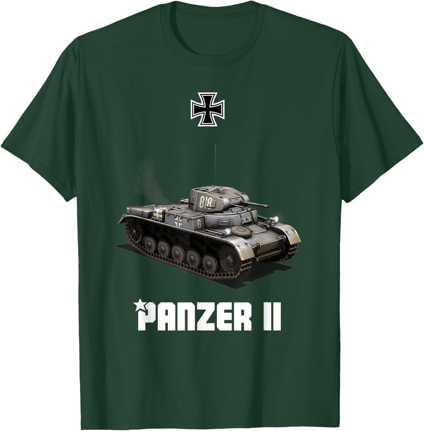 Panzer II German Light Tank WW2 Military T-Shirt - T-Shirt | Forest