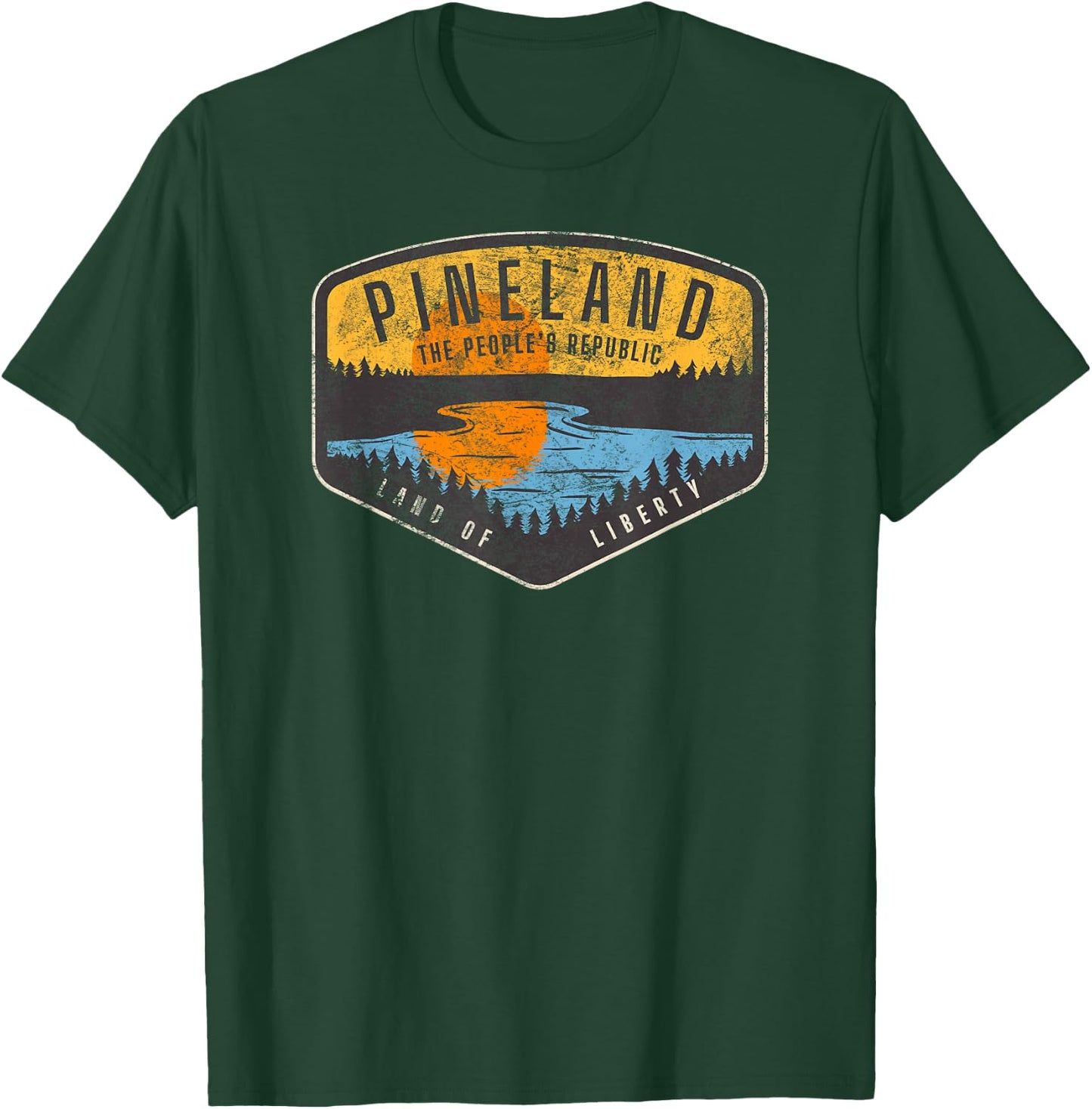 American Marauder: Pineland Camping Retro Badge T-Shirt - T-Shirt | Forest