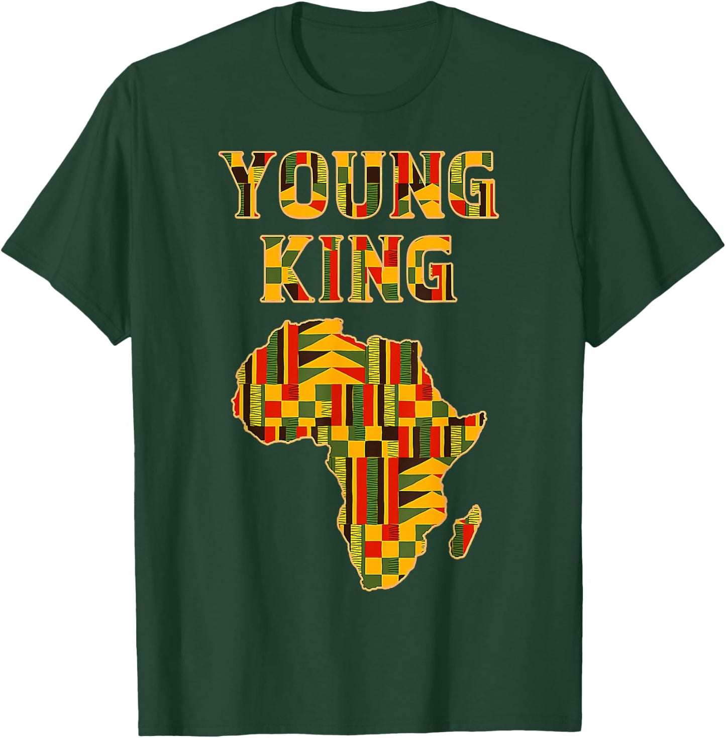 Cool African Kente Art Men Boys Kids African American Print T-Shirt - T-Shirt | Forest