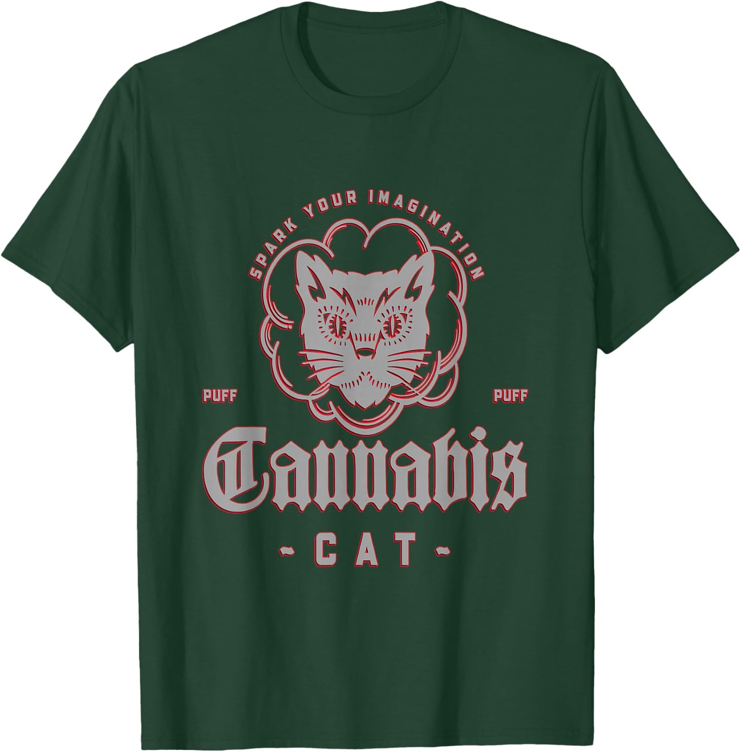 Cannabis Cat Weed Strain Stoner T-Shirt - T-Shirt | Forest