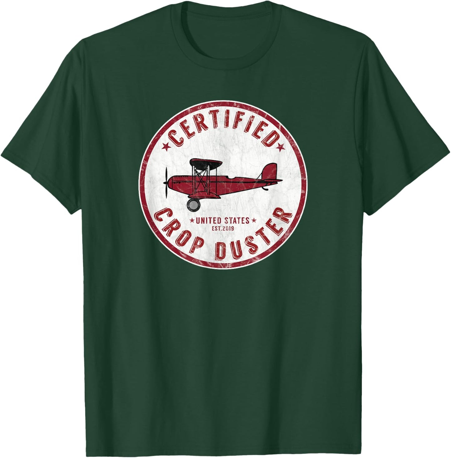 Crop Duster Agrar Vintage Aeroplane T-Shirt - T-Shirt | Forest