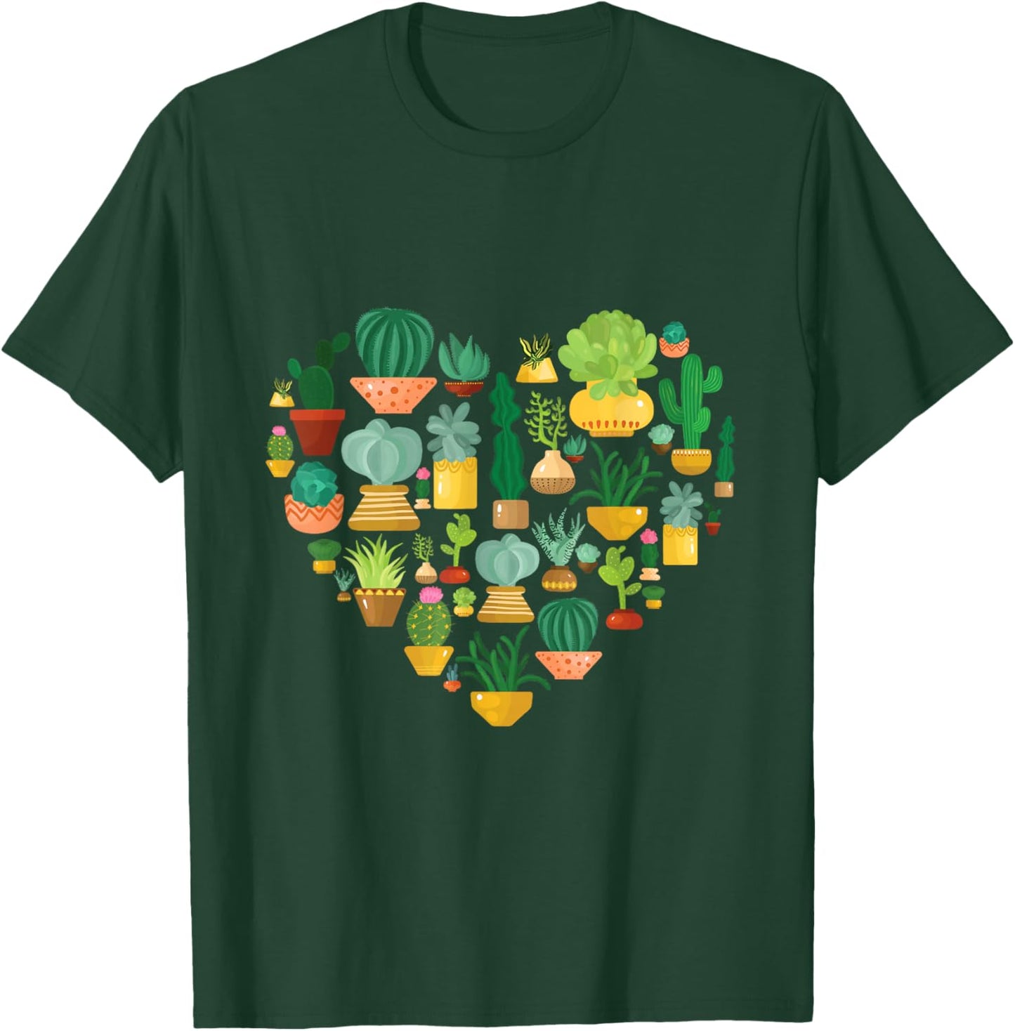 Succulent Cactus Succa Lover Heart Gift Men Women Gardener T-Shirt - T-Shirt | Forest