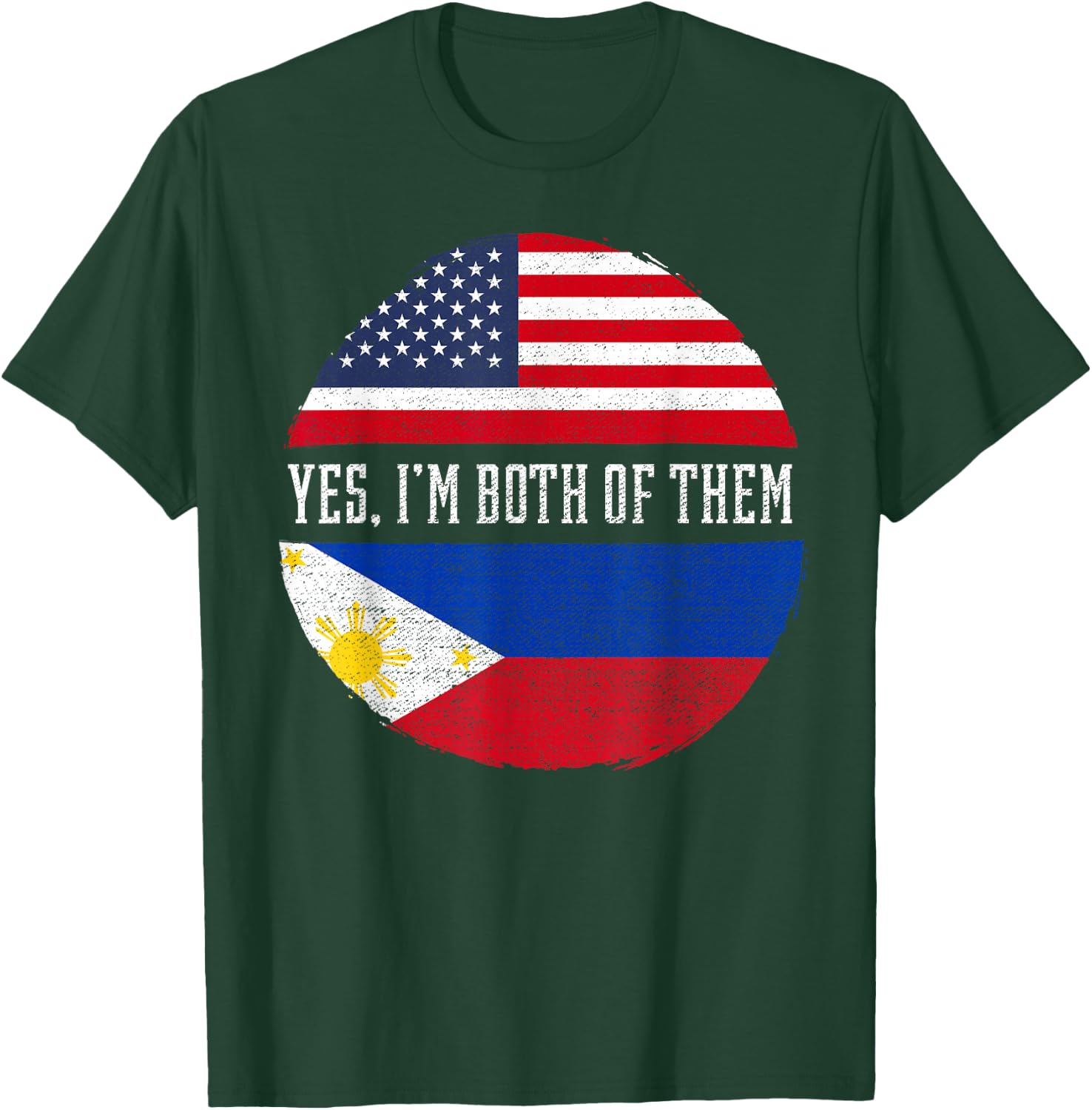 Half American Half Filipino USA Flag Philippines Heritage T-Shirt - T-Shirt | Forest