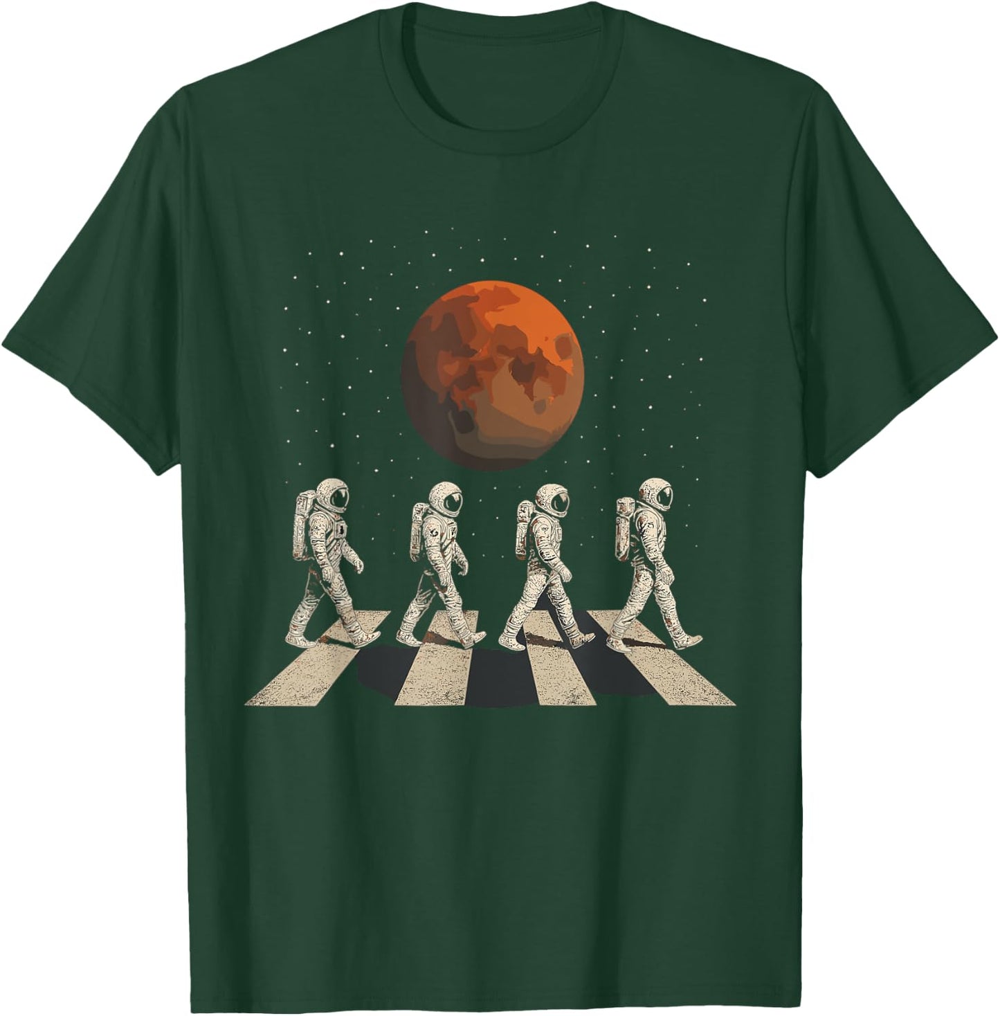 Mars Astronauts Crosswalk – Retro Spacewalk T-Shirt - T-Shirt | Forest