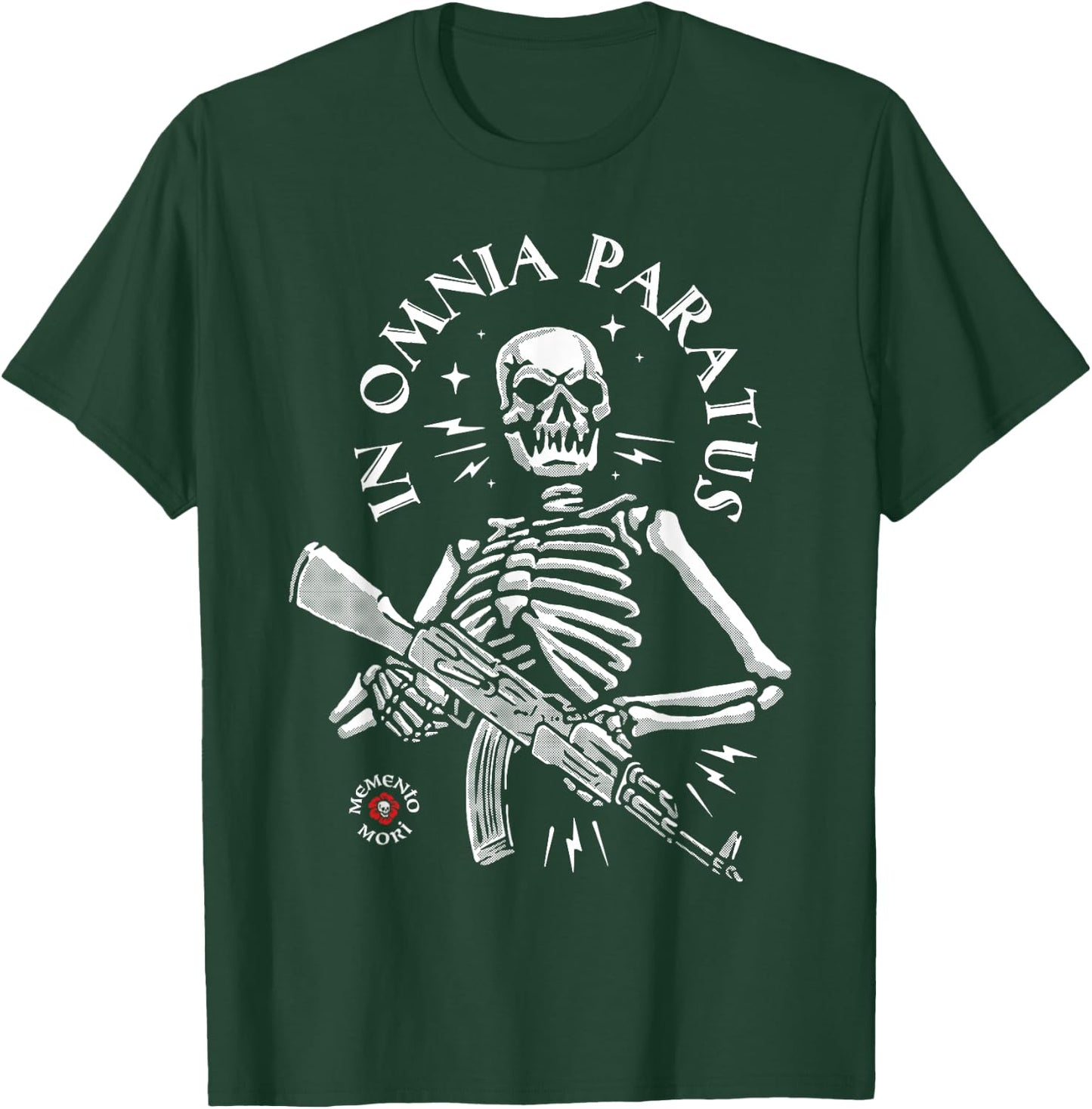 Memento Mori - in Omnia Paratus- Skeleton AK-47 T-Shirt - T-Shirt | Forest