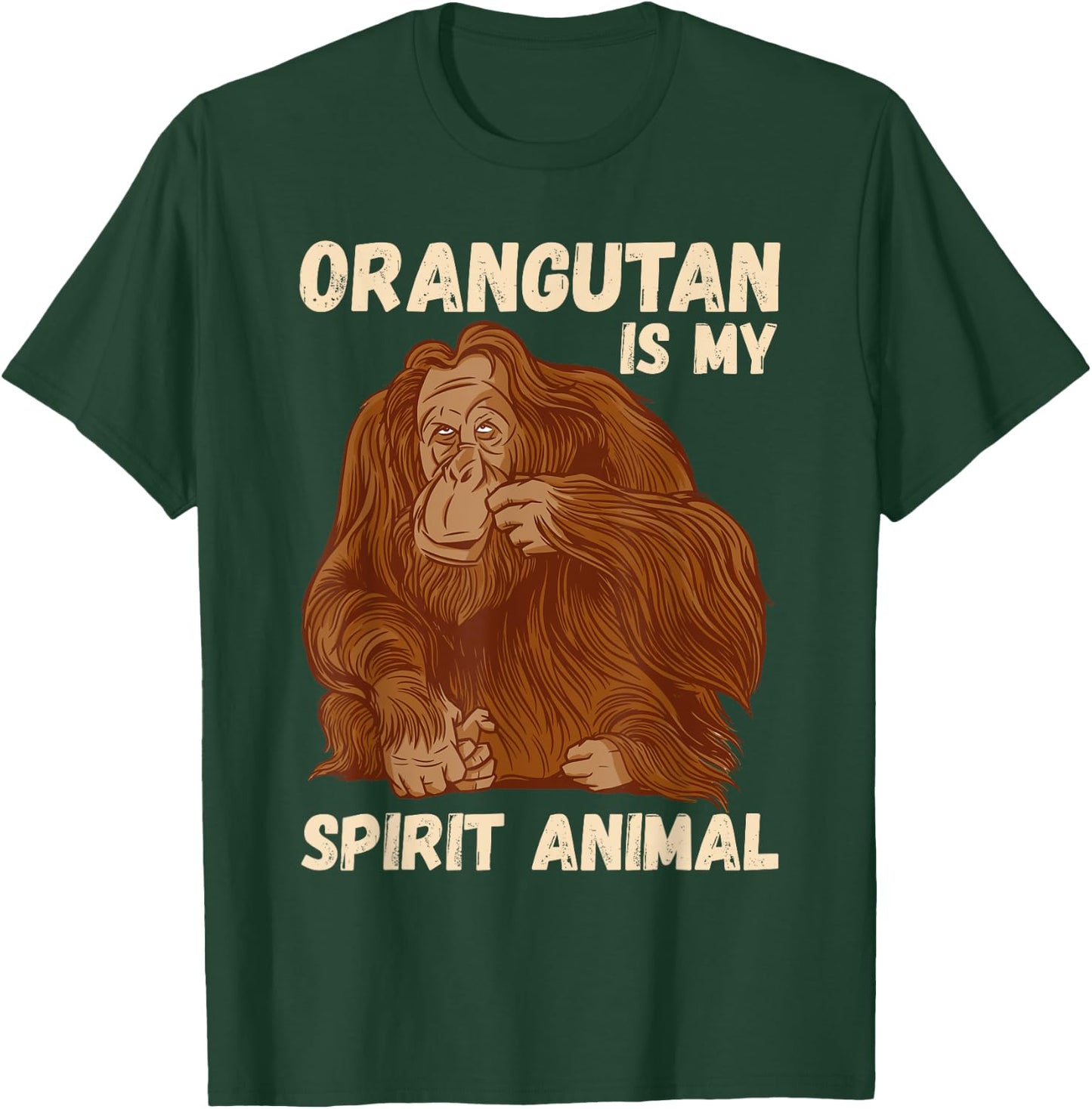 Orangutan Spirit Animal Motivation Native Ape Orang-Utan T-Shirt - T-Shirt | Forest