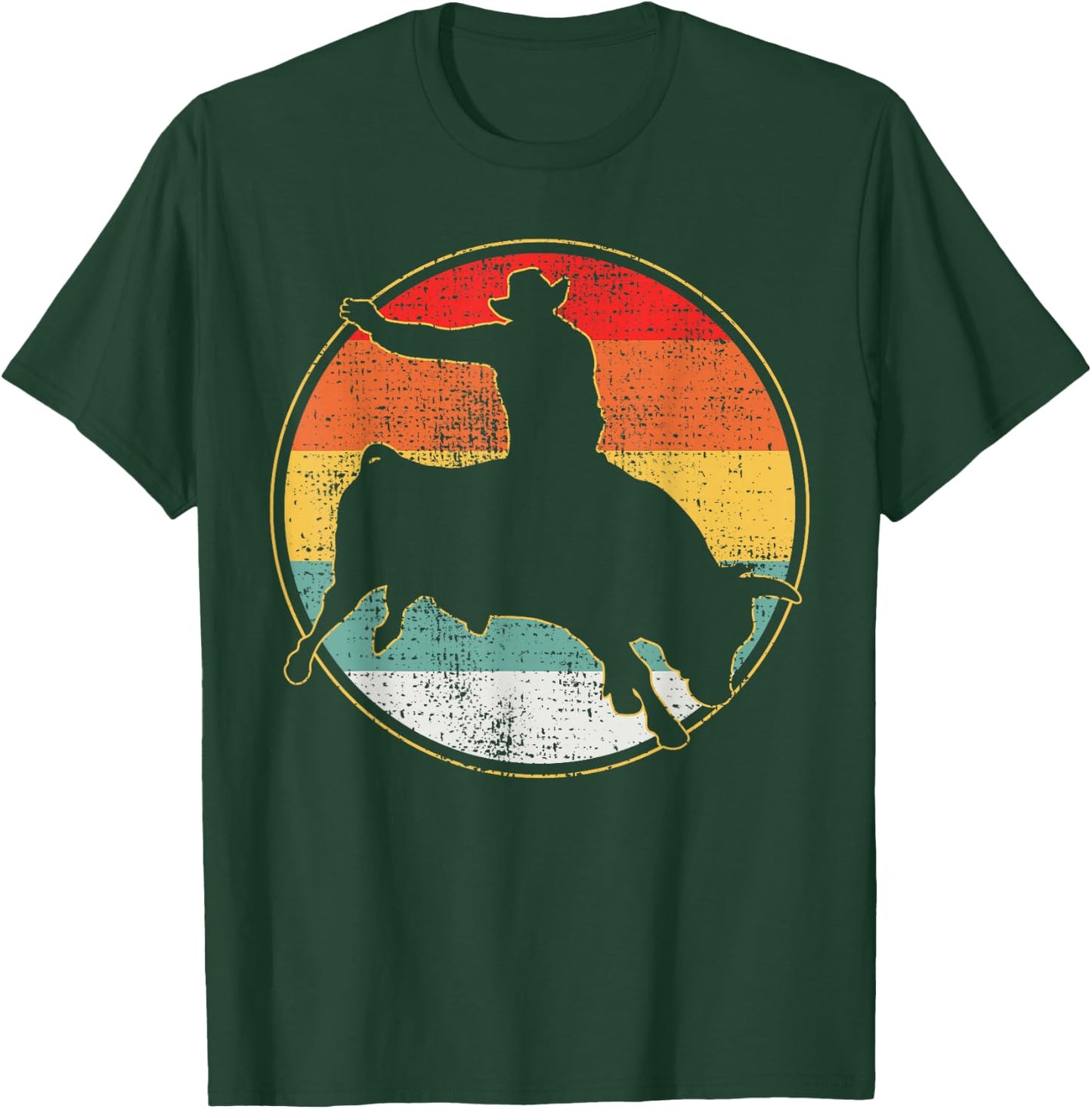Bull Riding Cowboy Western Vintage Small T-Shirt - T-Shirt | Forest
