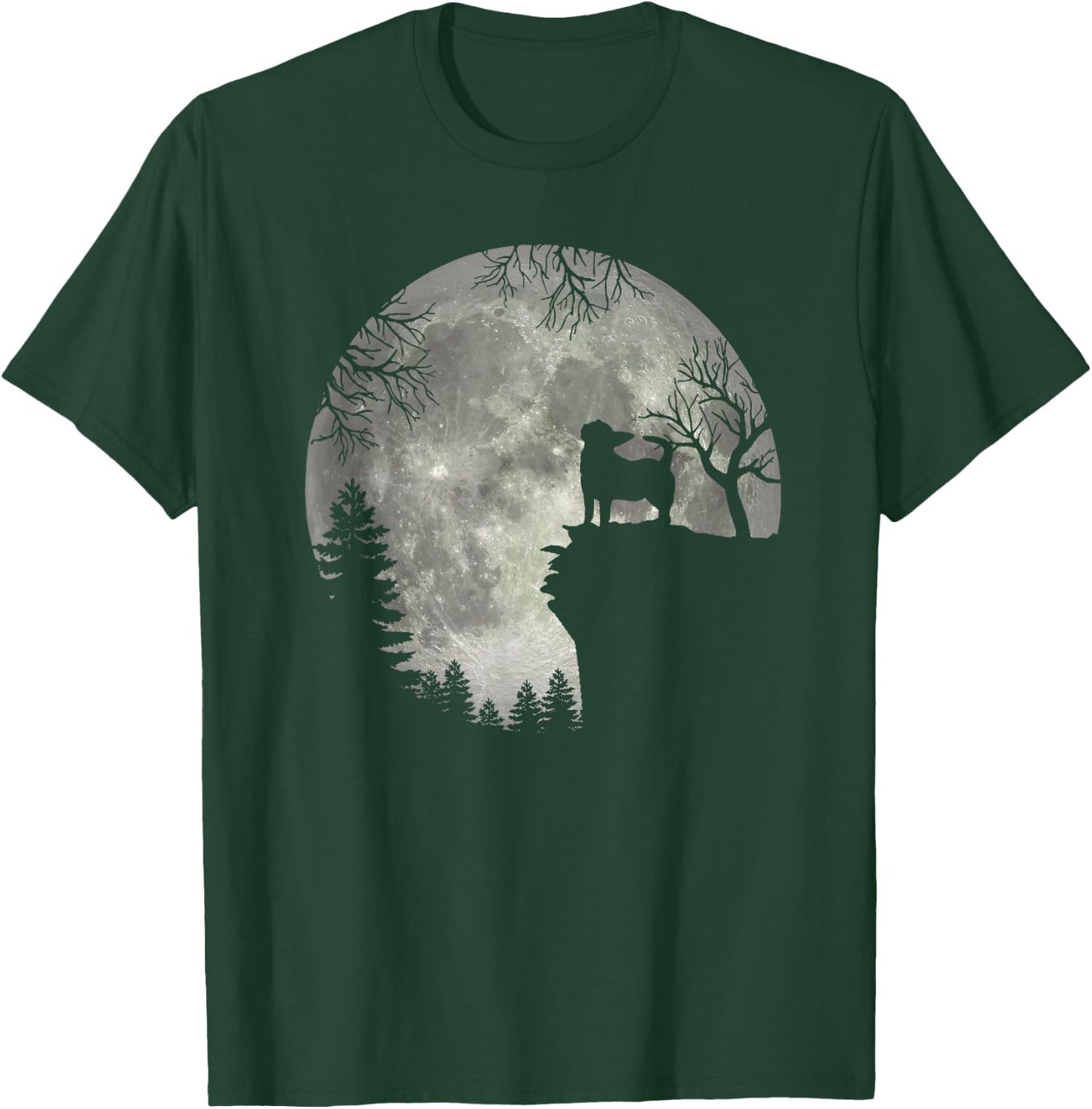 Chihuahua dog And Moon Halloween Men Women Kids T-Shirt - T-Shirt | Forest