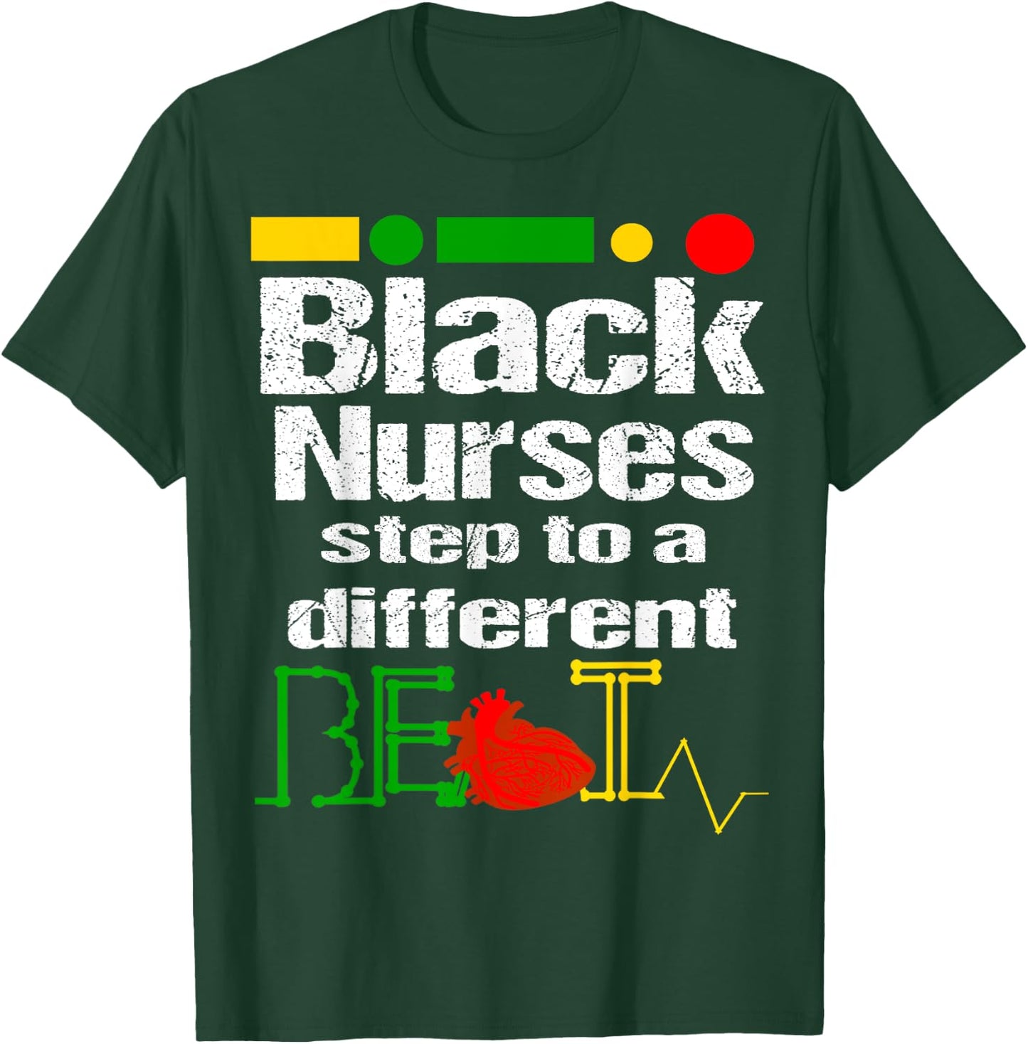 African American Nurse Black History 2023 Pride Afro RN LPN T-Shirt - T-Shirt | Forest