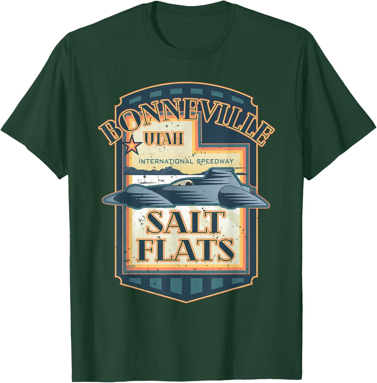 Retro Bonneville Salt Flats Utah International Speedway T-Shirt - T-Shirt | Forest