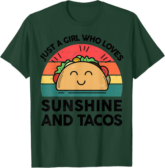 Girl Love Sunshine Taco Cinco Mayo Funny Mexican T-Shirt - T-Shirt | Forest
