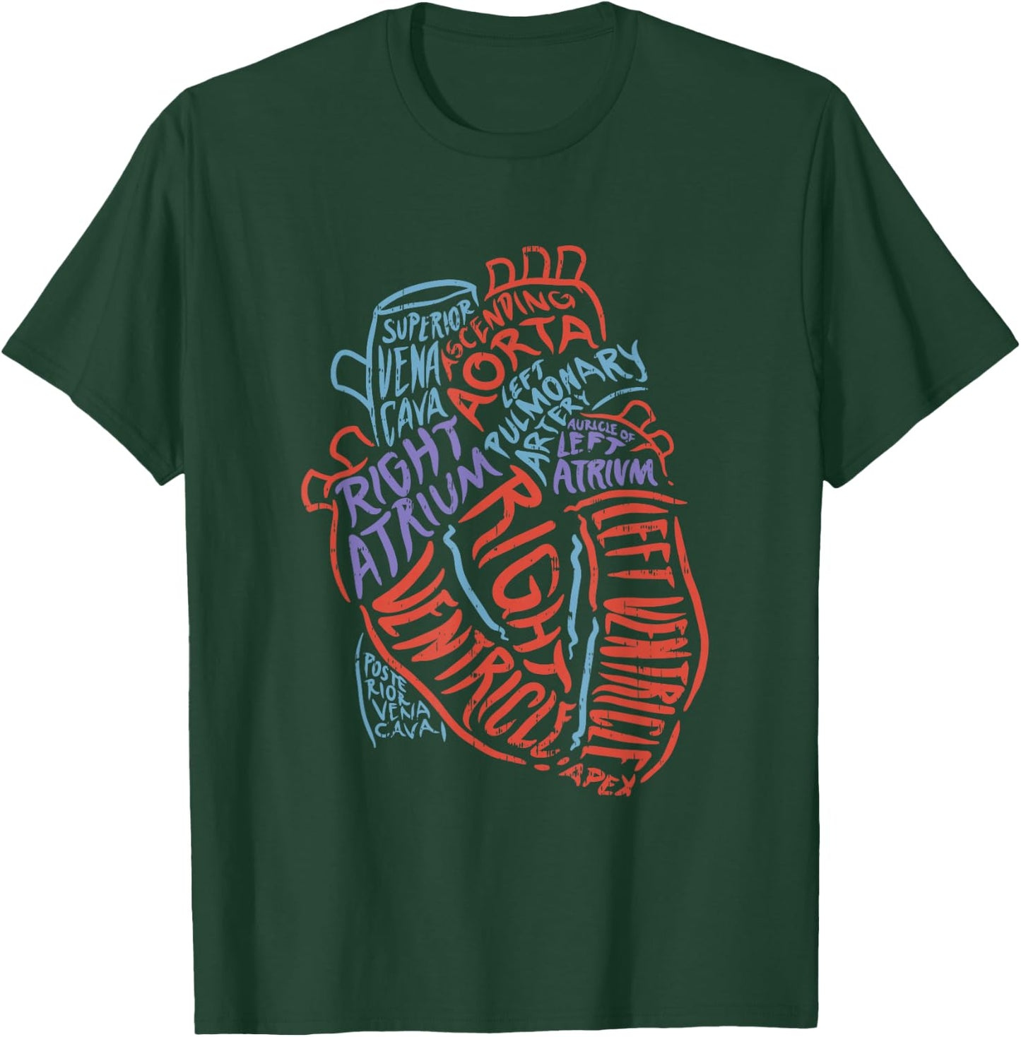 FRESAN - Biologie Mediziner Aorta Kardiologie Anatomy Heart for Doctors, Nurses and Medical Professionals, , Black, Small, Short Sleeve, Classic Fit T-Shirt - T-Shirt | Forest