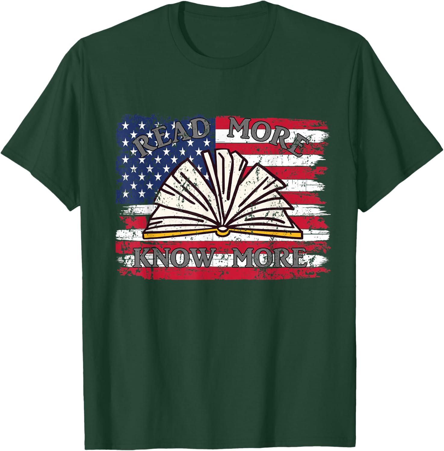 School Library Patriotic US Flag Funny For Librarian T-Shirt - T-Shirt | Forest