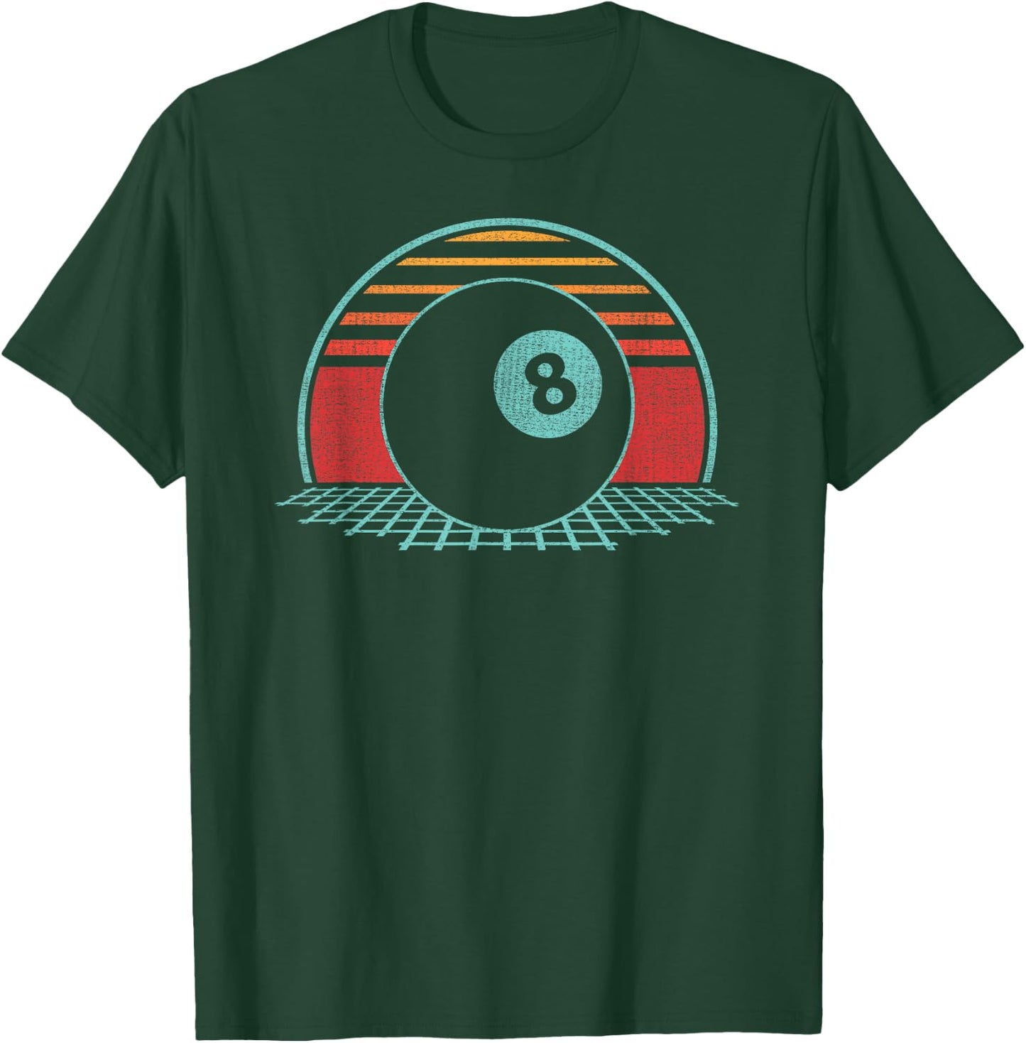 Pool Player Billiards Lover 8 Ball Retro Vintage 80s Style T-Shirt - T-Shirt | Forest